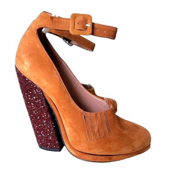 Robert Clergerie Opening Ceremony Suede Glitter Pump